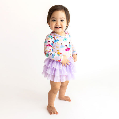 Adalyn Long Sleeve Tulle Skirt Bodysuit Dress