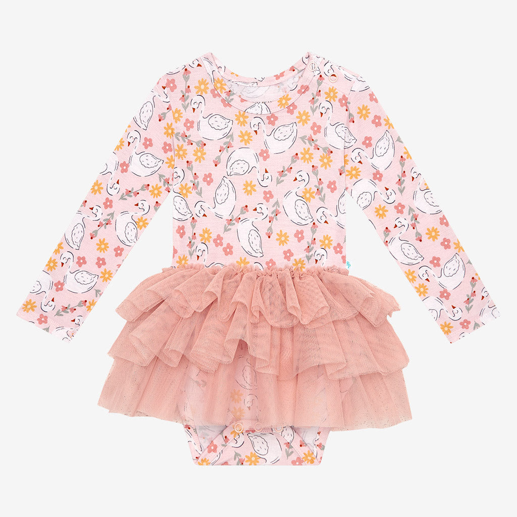 Gelsey Long Sleeve Tulle Skirt Bodysuit Dress