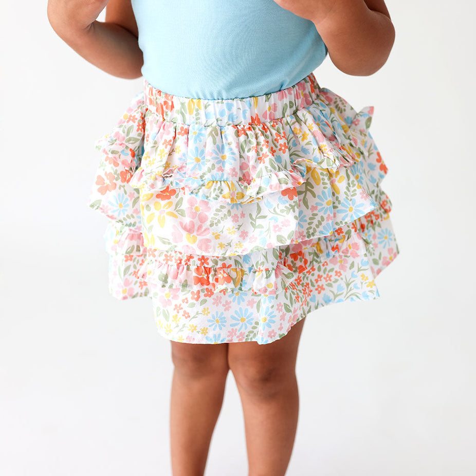 Zenni Poplin Ruffled Mini Skirt