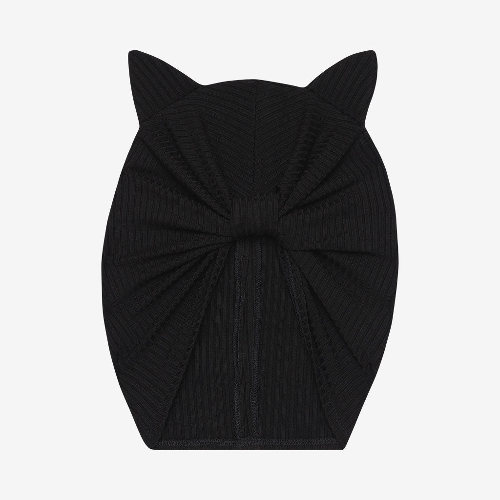 Black Ribbed Savannah Turban