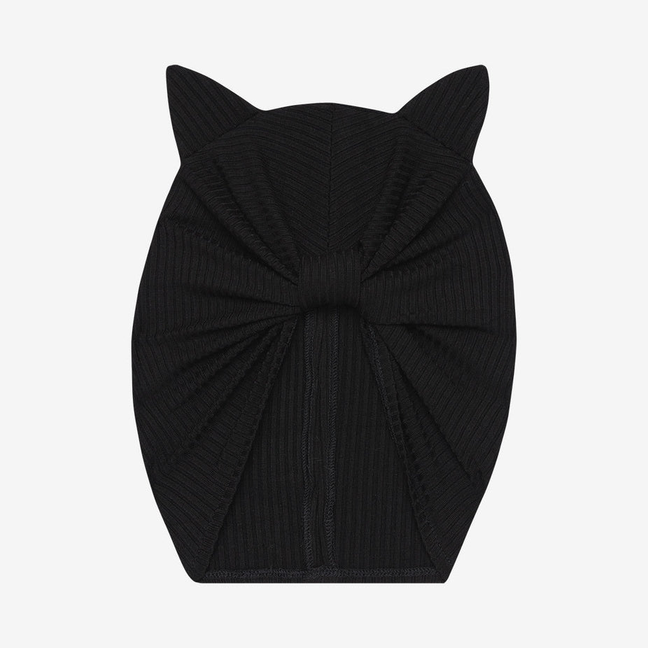 Black Ribbed Savannah Turban