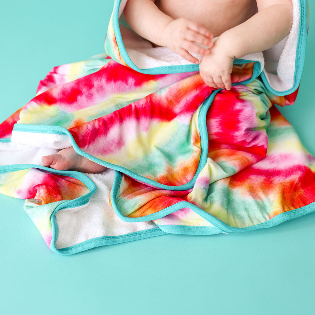 Rainbow Tie Dye Hooded Towel
