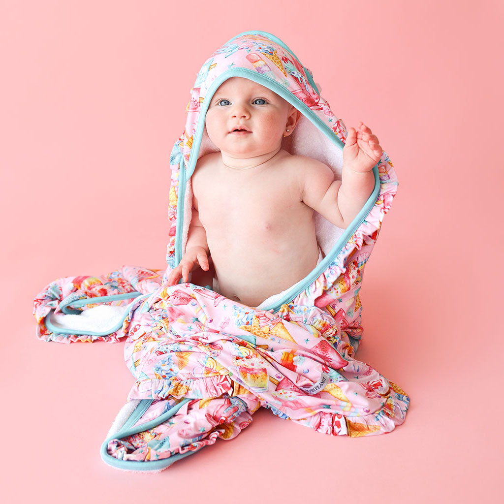 Priscilla Ruffled Hooded Towel