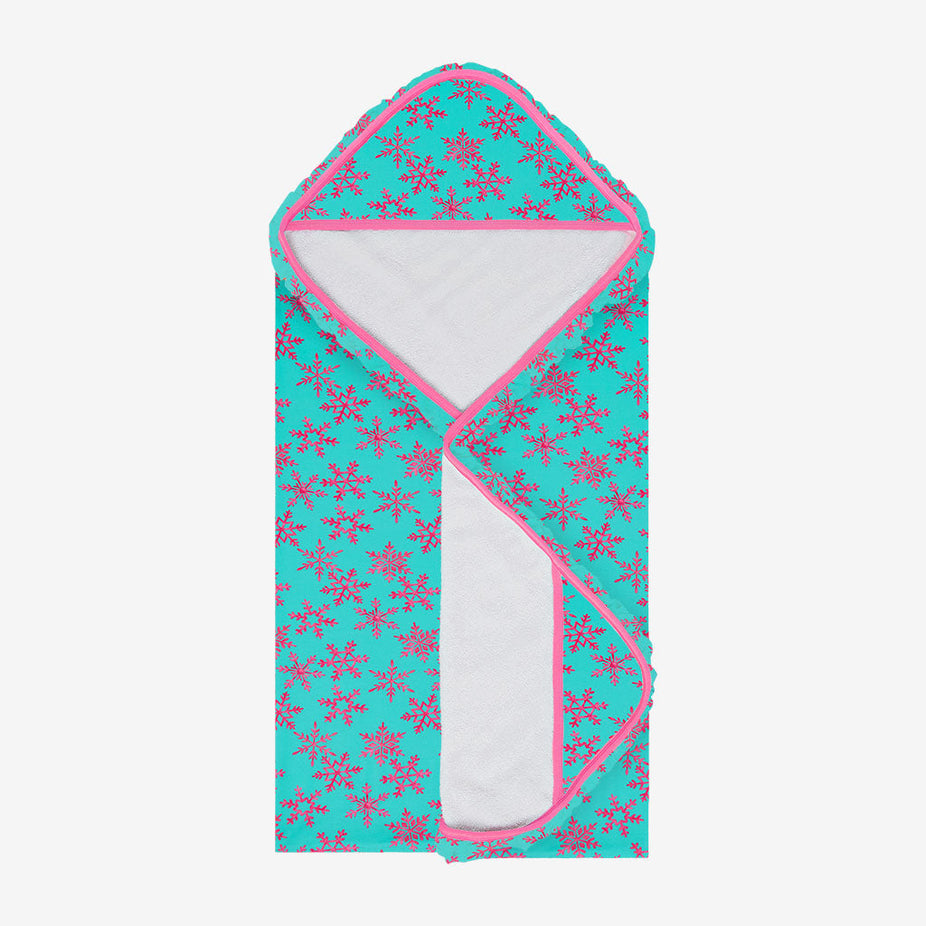 Queen of Snowflakes Ruffled Hooded Towel