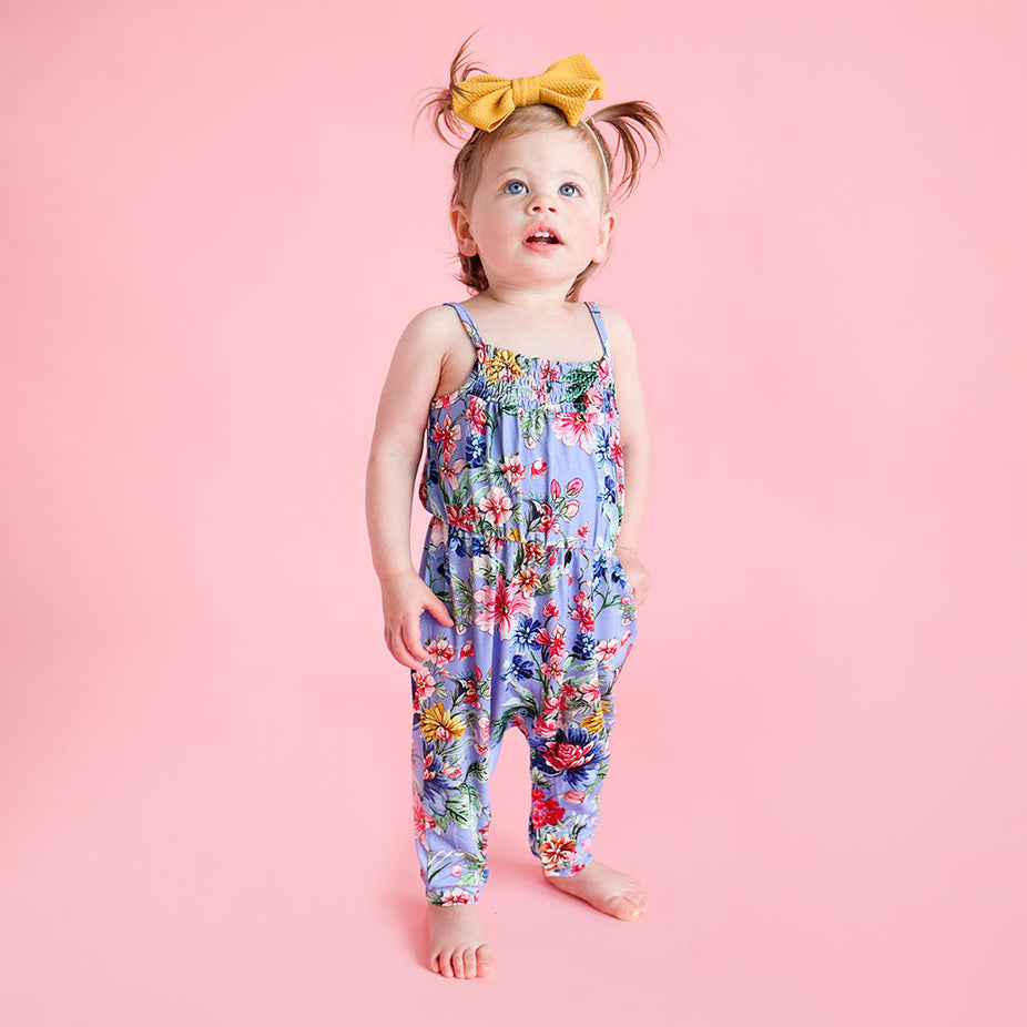 Adana Sleeveless Smocked Snap Jumpsuit