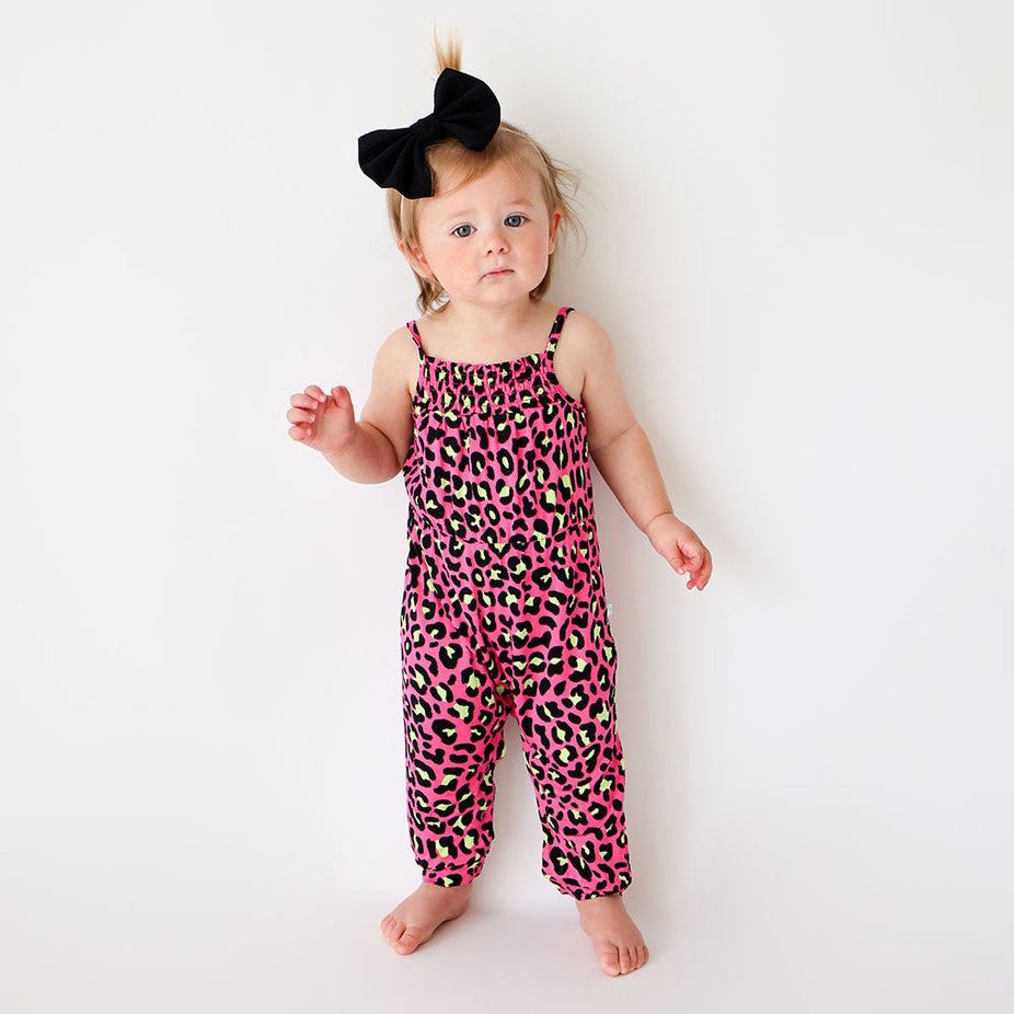 Calista Sleeveless Smocked Snap Jumpsuit