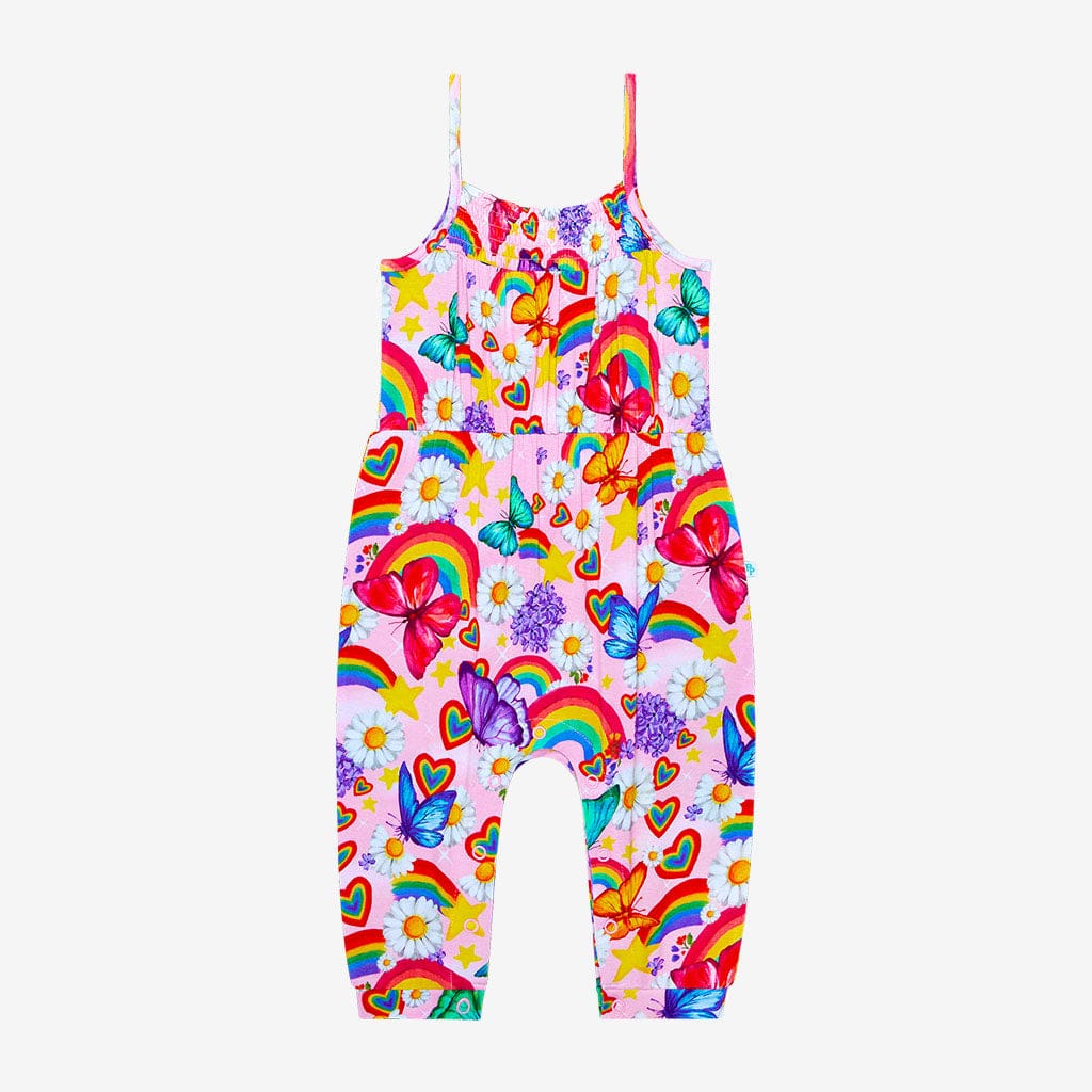 Raina Sleeveless Smocked Snap Jumpsuit