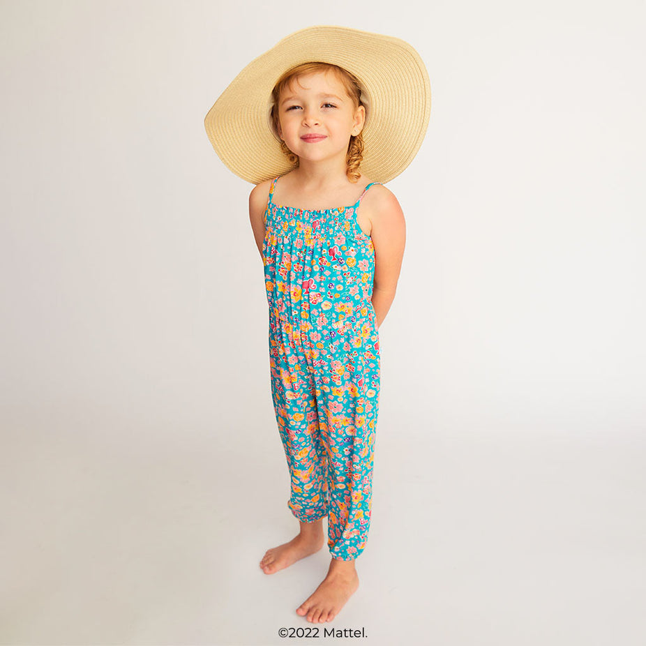 Malibu Barbie™ Floral Sleeveless Smocked Jumpsuit