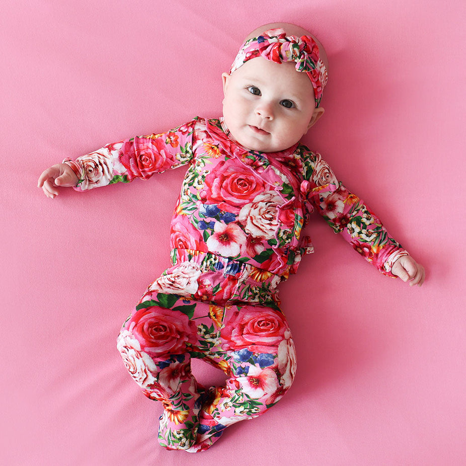 Monika Ruffled Tie-Front Kimono Set