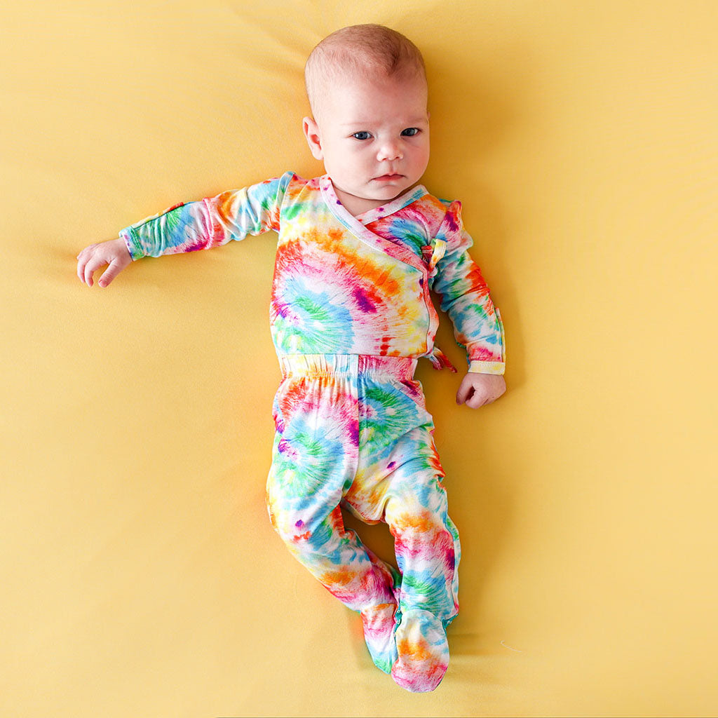 Totally Tie Dye Tie-Front Kimono Set
