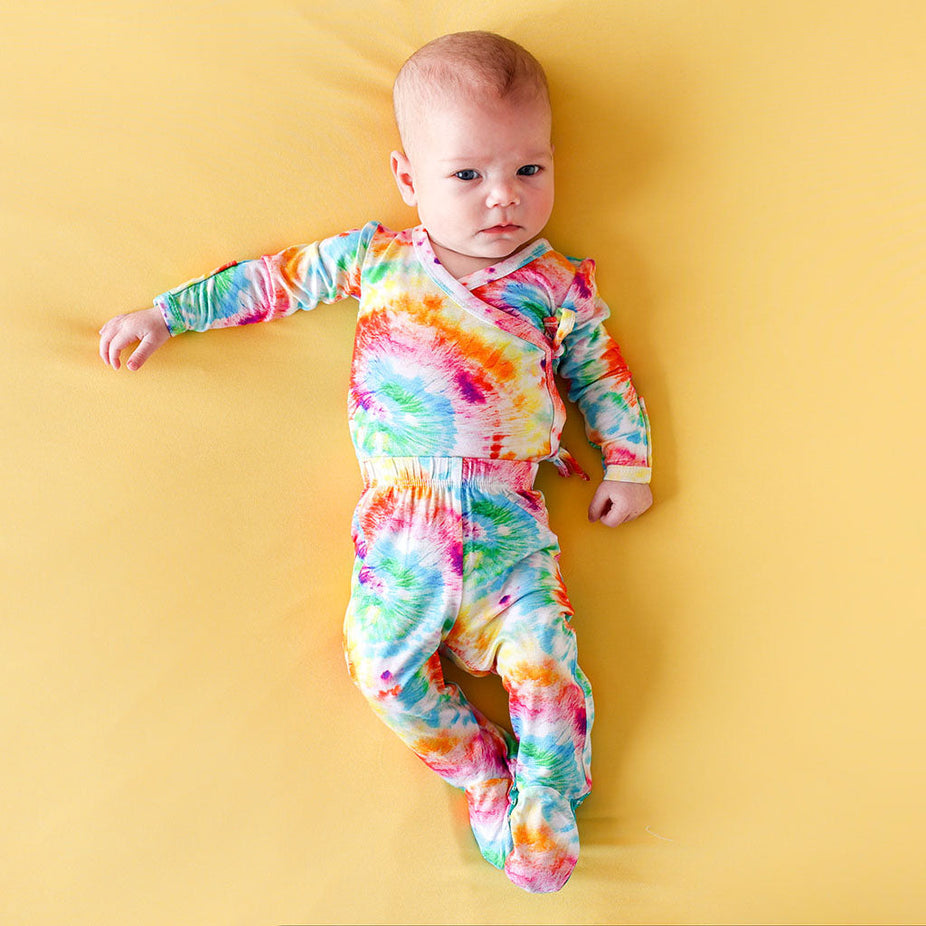 Totally Tie Dye Tie-Front Kimono Set