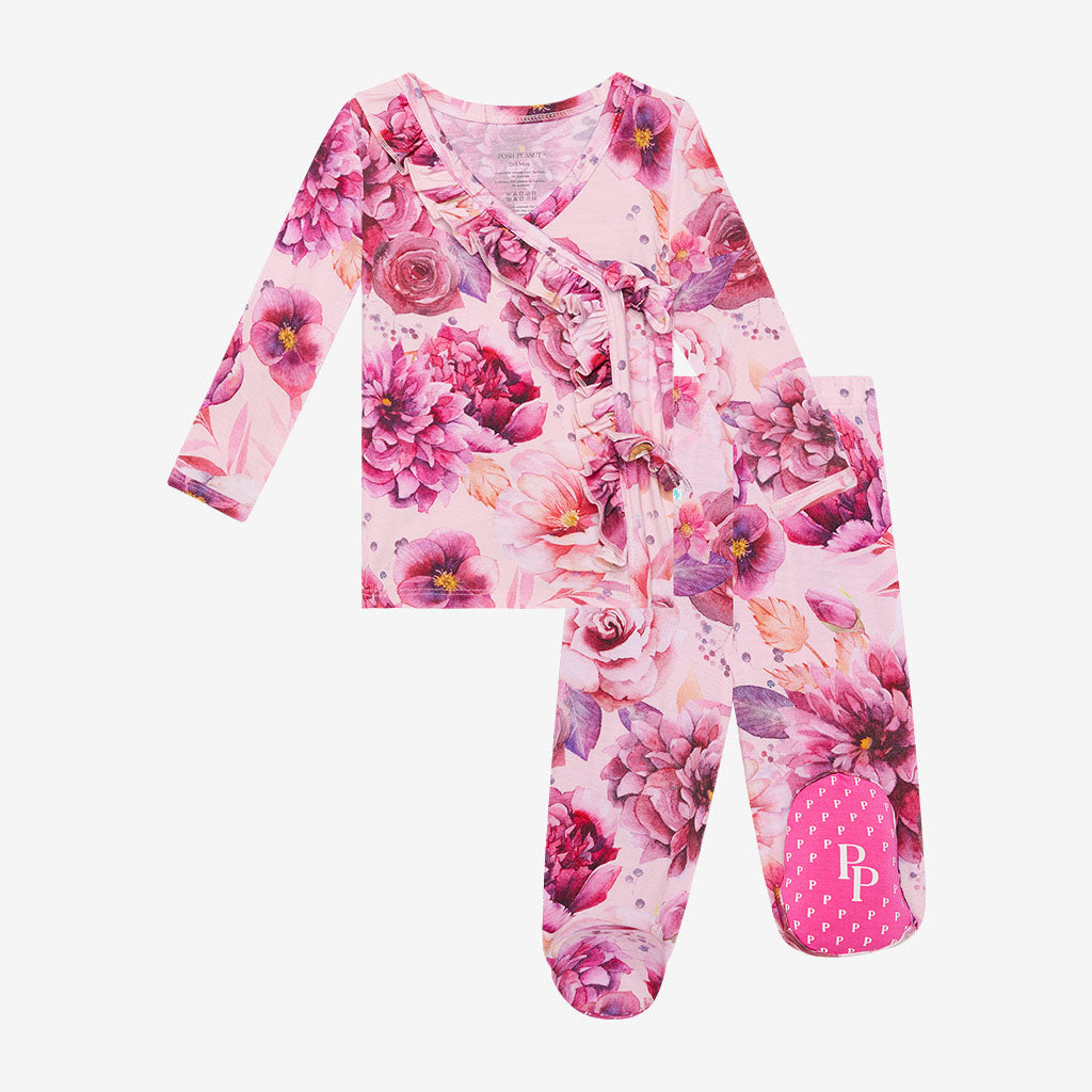 Amira Ruffled Tie-Front Kimono Set