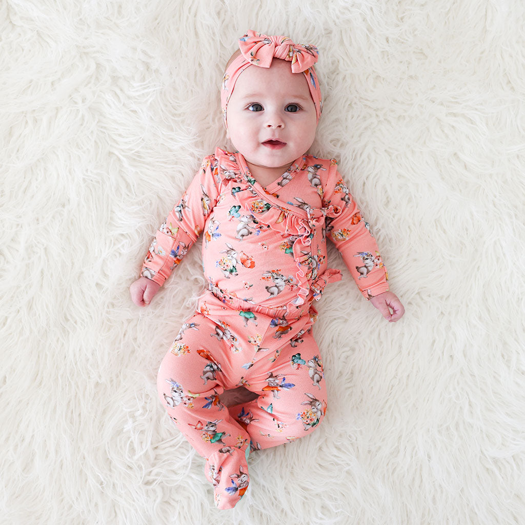 Betty Ruffled Tie-Front Kimono Set
