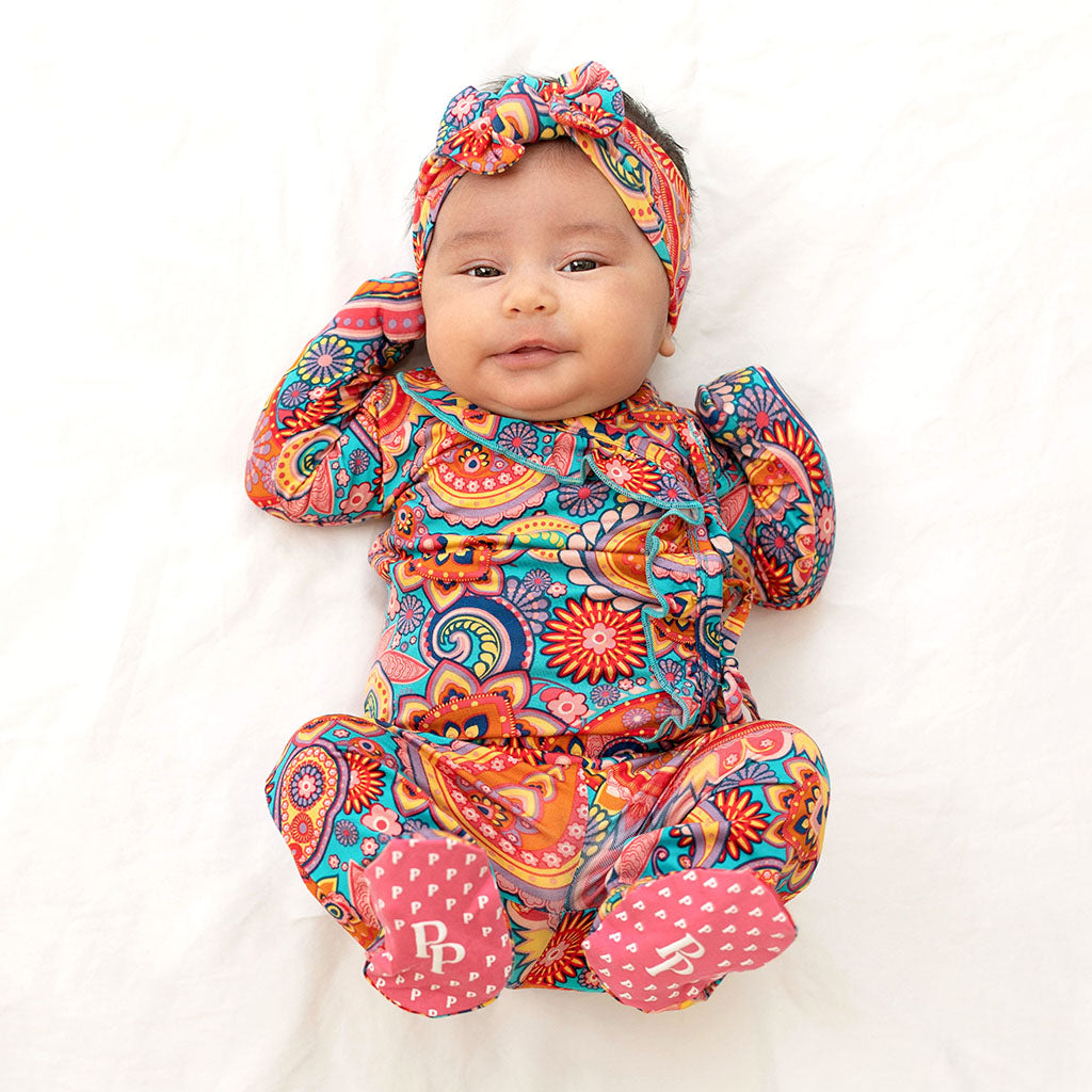 Elliana Ruffled Tie-Front Kimono Set