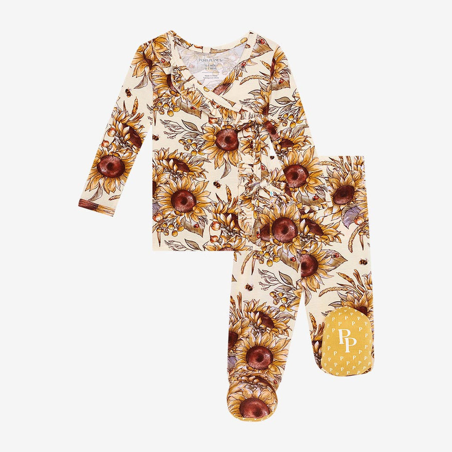 Teagan Ruffled Tie-Front Kimono Set