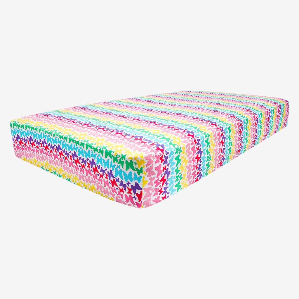 Rainbow Butterfly Crib Sheet