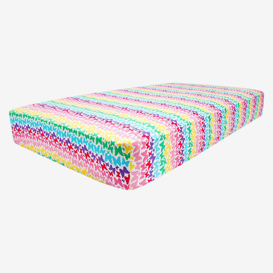 Rainbow Butterfly Crib Sheet