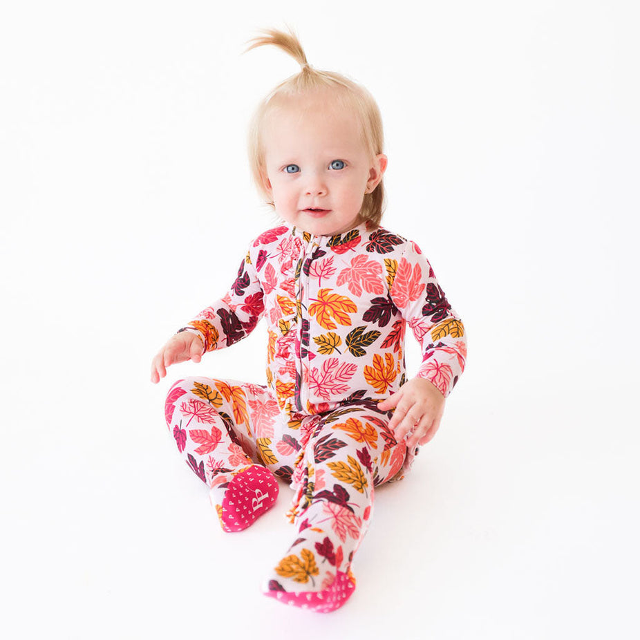 Autumn Footie Zippered One Piece