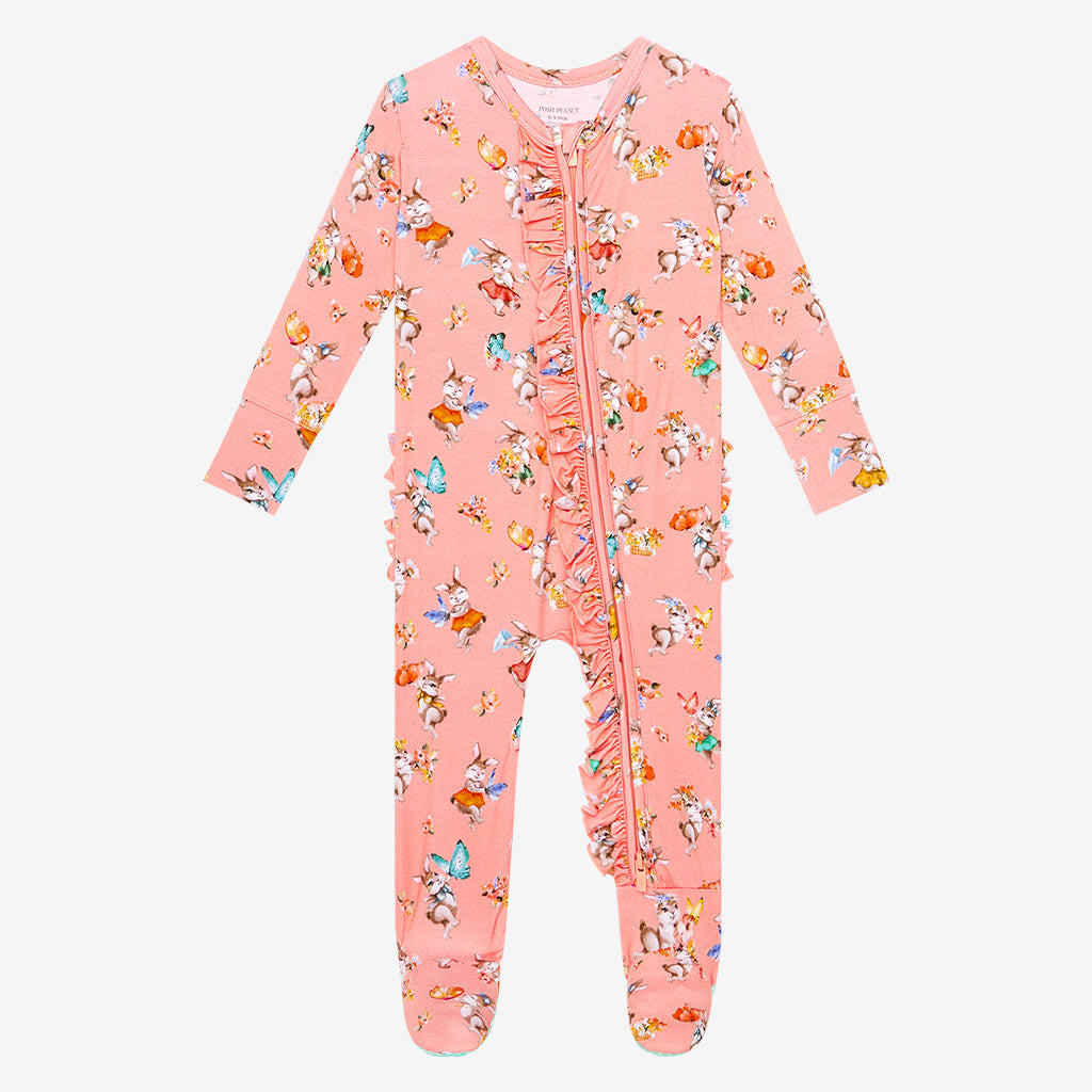 Betty Footie Ruffled Zippered One Piece