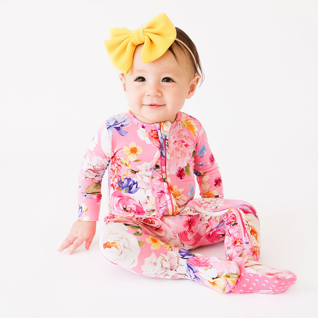 Chantria Footie Ruffled Zippered One Piece