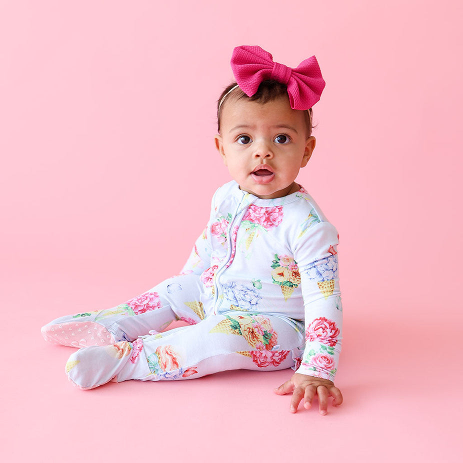 Camille Footie Ruffled Zippered One Piece
