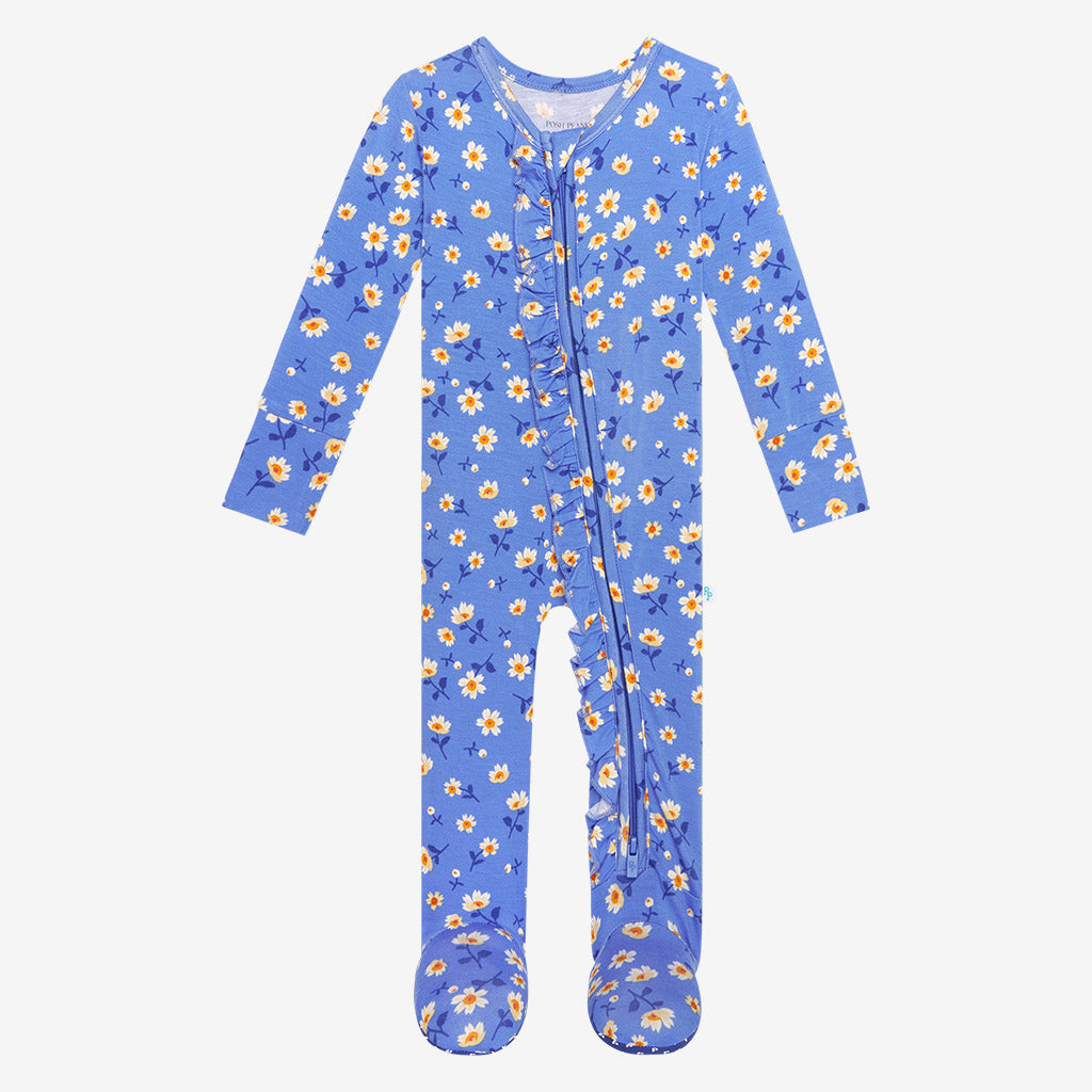 Colette Footie Ruffled Zippered One Piece