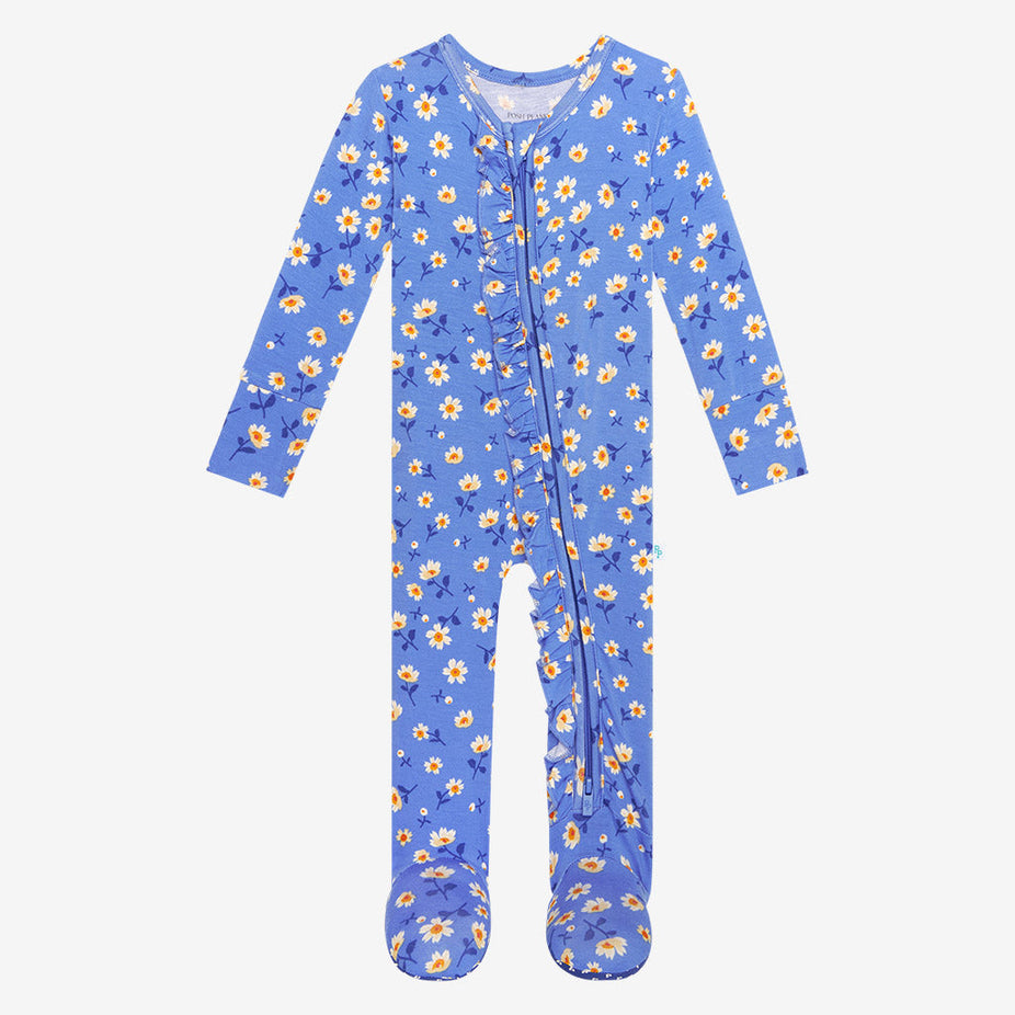 Colette Footie Ruffled Zippered One Piece