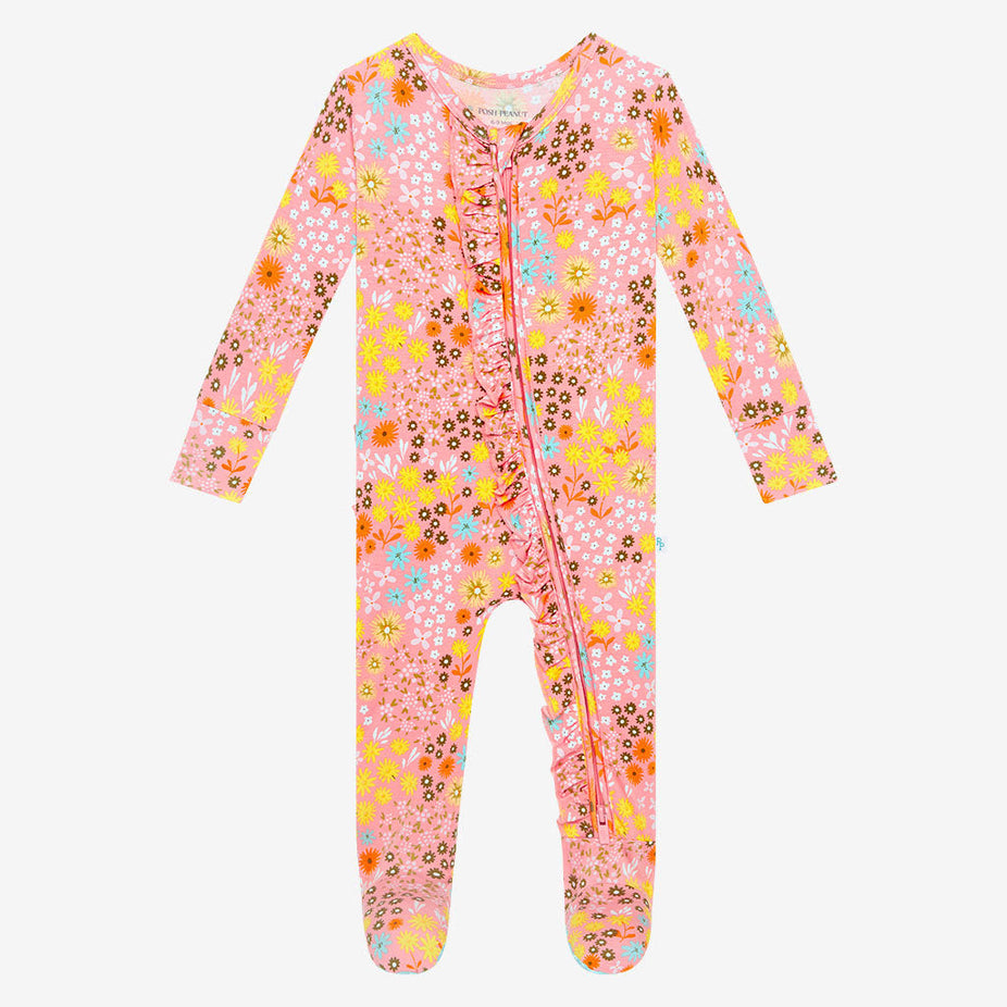 Dawn Footie Ruffled Zippered One Piece