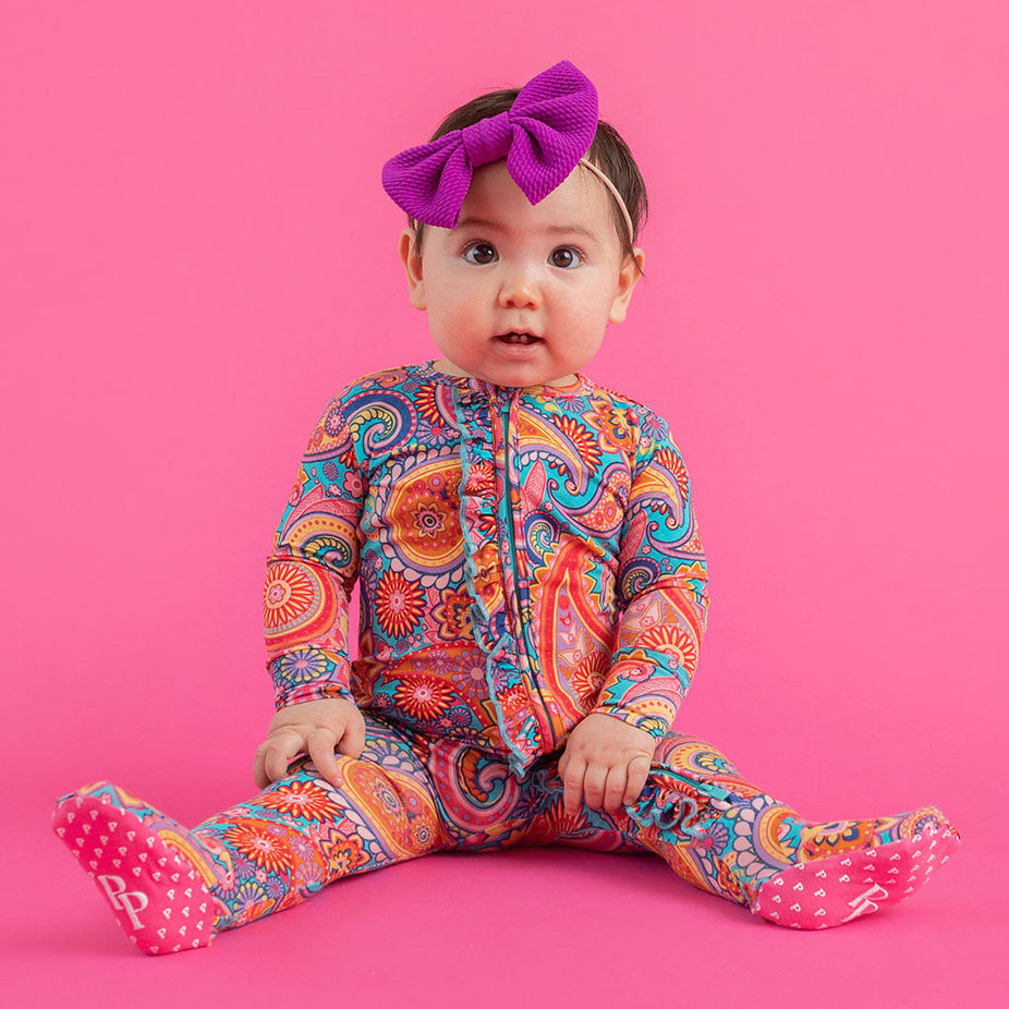Elliana Footie Ruffled Zippered One Piece