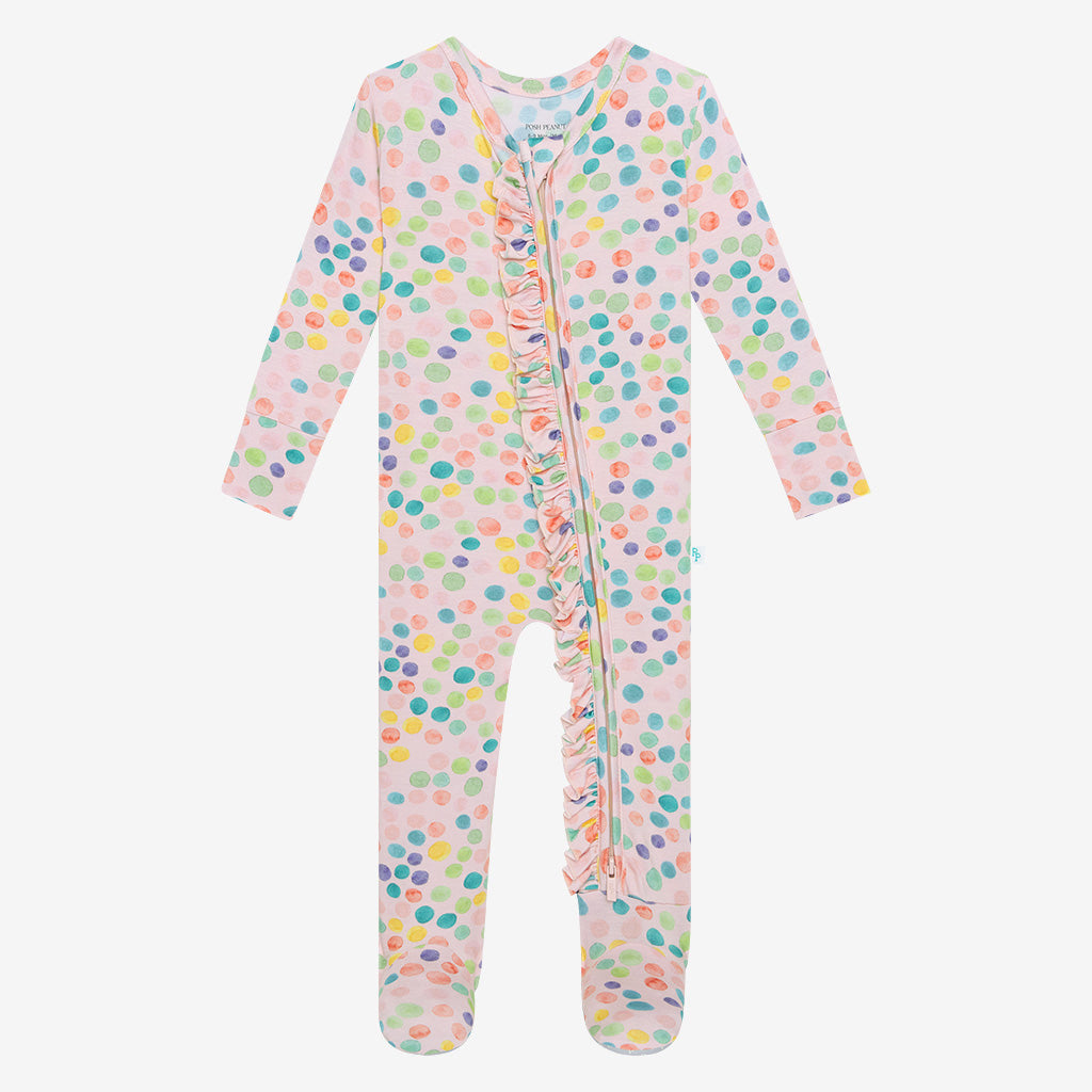 Estelle Footie Ruffled Zippered One Piece