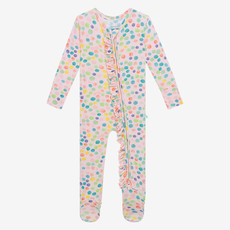 Estelle Footie Ruffled Zippered One Piece