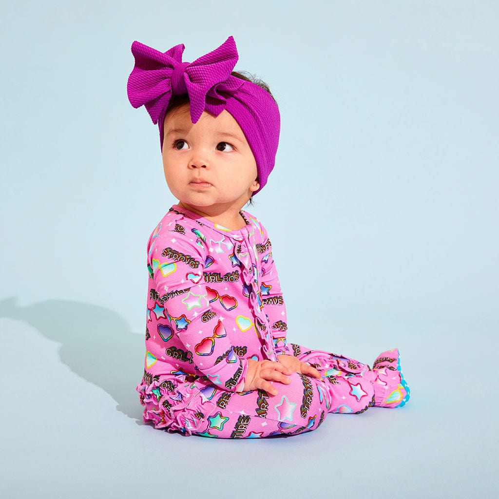 Future is Female Footie Ruffled Zippered One Piece