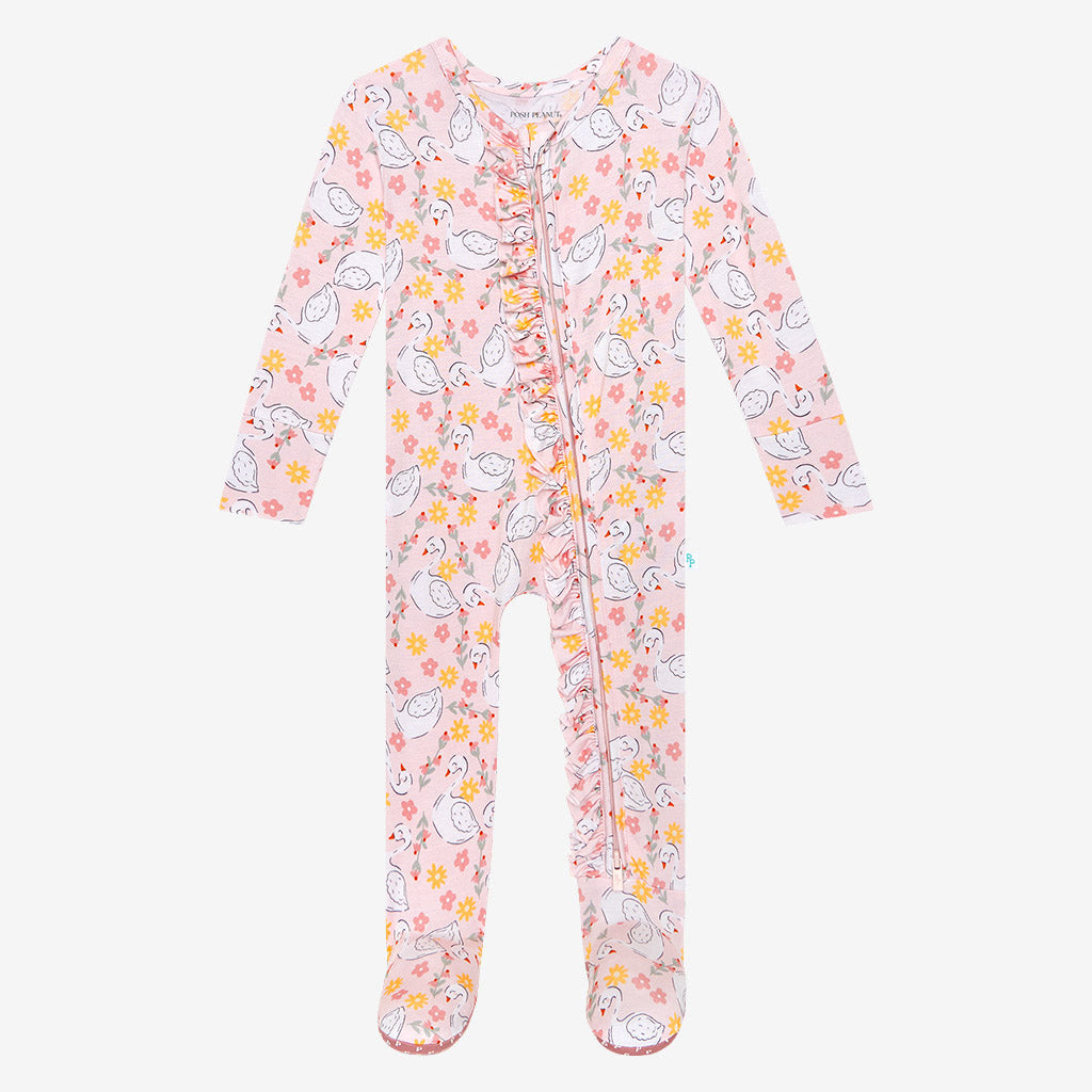 Gelsey Footie Ruffled Zippered One Piece