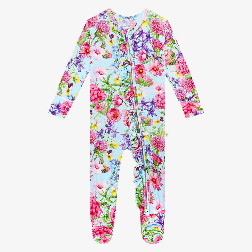 Hadley Footie Ruffled Zippered One Piece