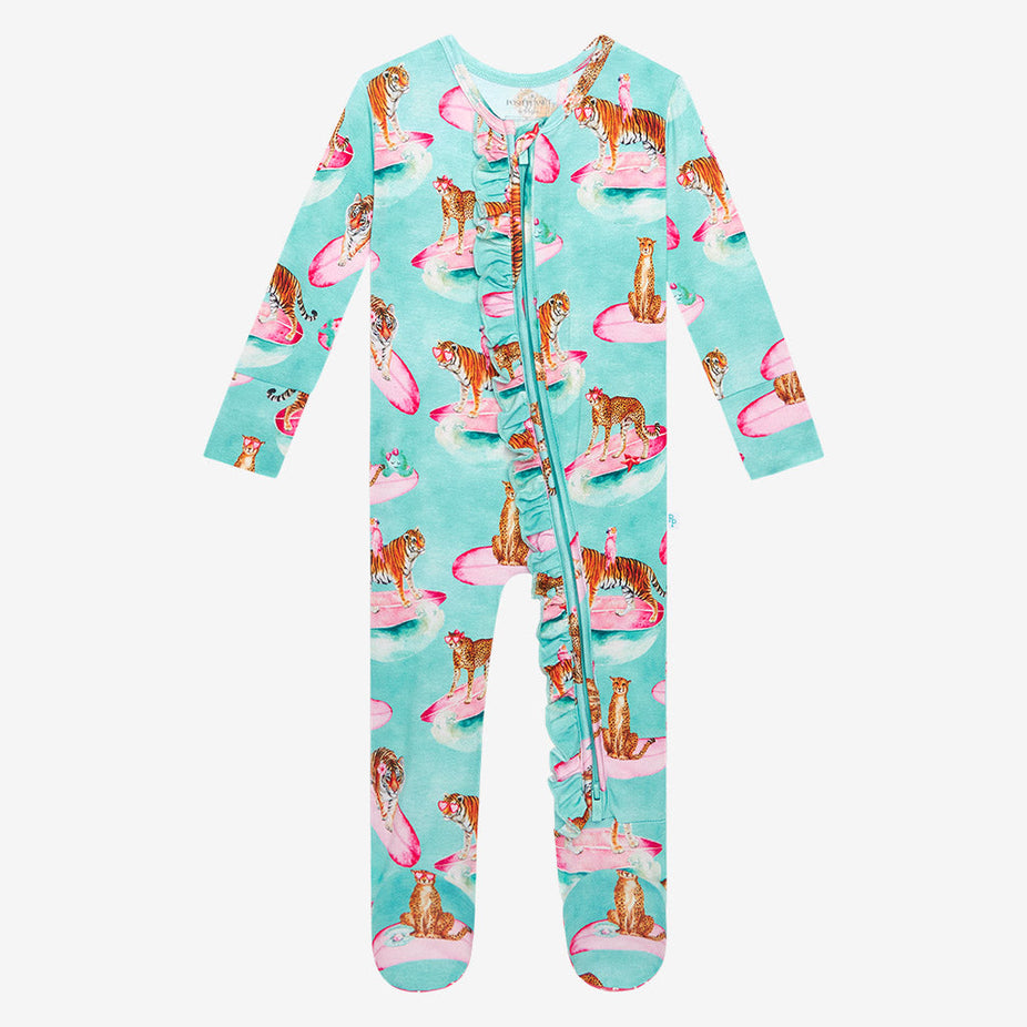 Kimmy Footie Ruffled Zippered One Piece