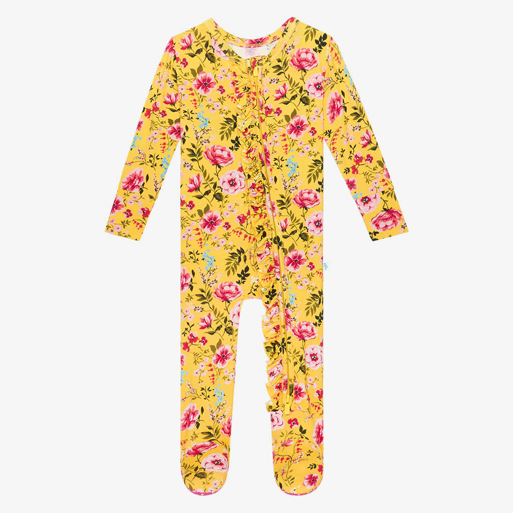 Kina Footie Ruffled Zippered One Piece