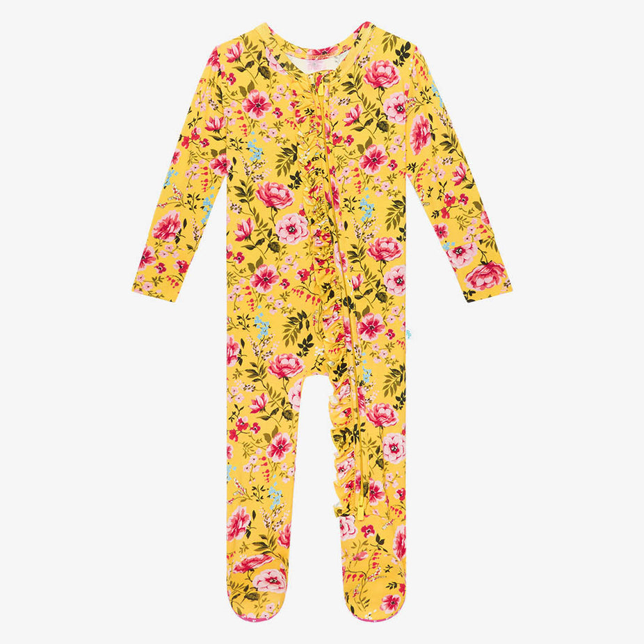 Kina Footie Ruffled Zippered One Piece