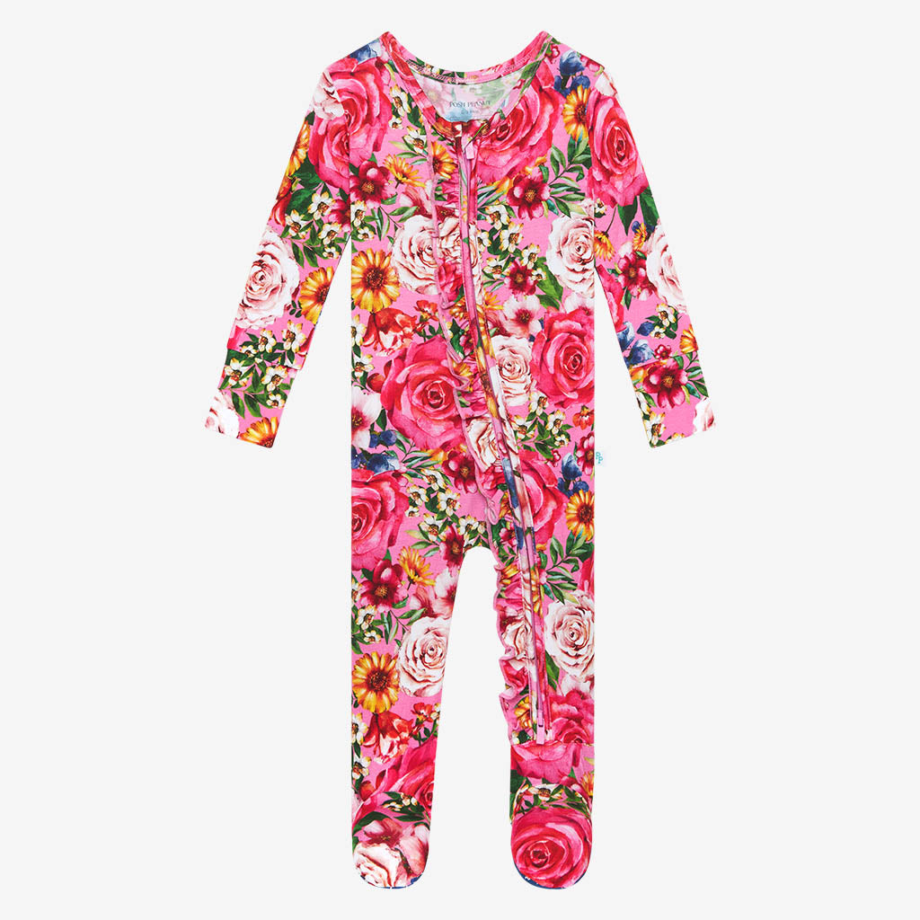 Monika Footie Ruffled Zippered One Piece