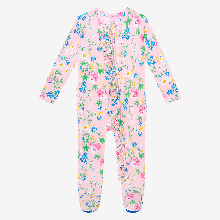 Nicole Footie Ruffled Zippered One Piece