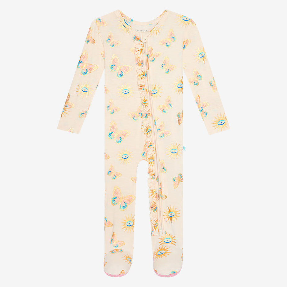 Pandora Footie Ruffled Zippered One Piece