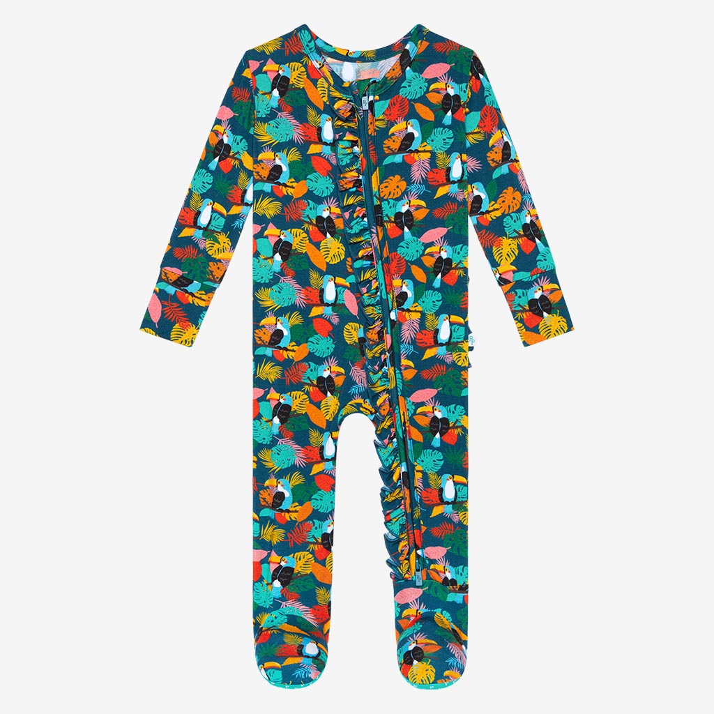 Rio Footie Ruffled Zippered One Piece