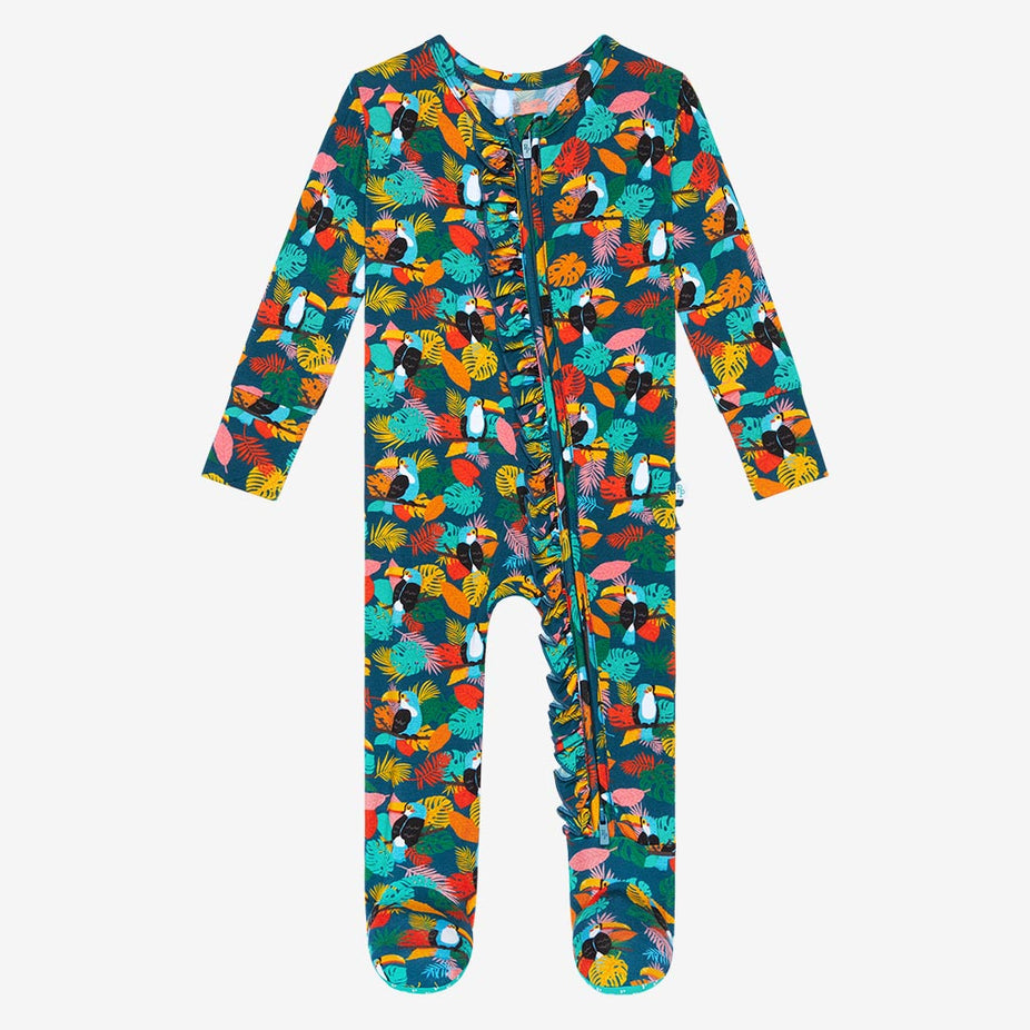 Rio Footie Ruffled Zippered One Piece