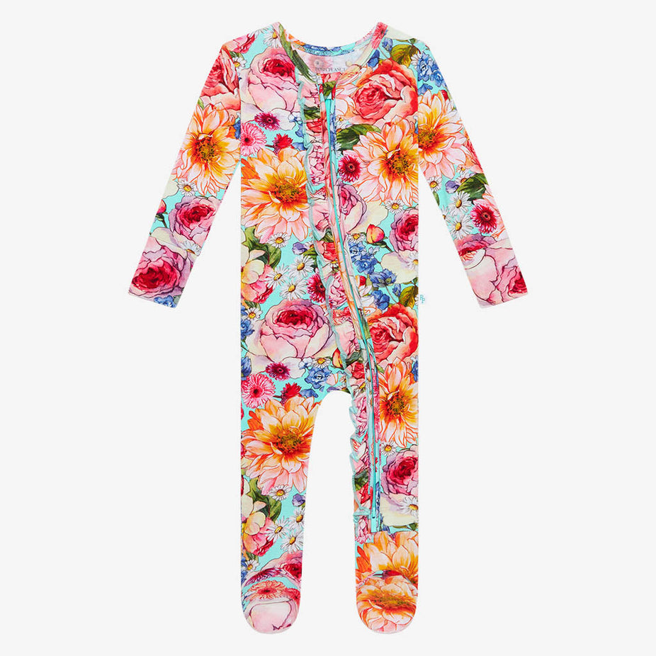Shirley Footie Ruffled Zippered One Piece