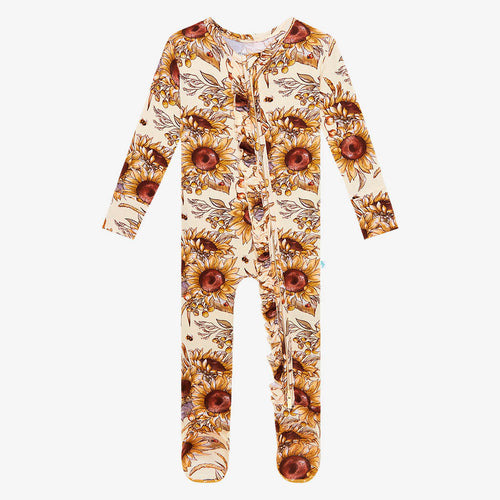 Teagan Footie Ruffled Zippered One Piece