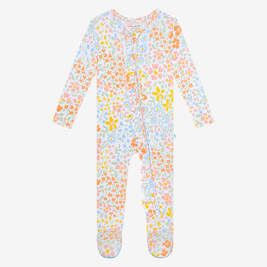 Zenni Footie Ruffled Zippered One Piece