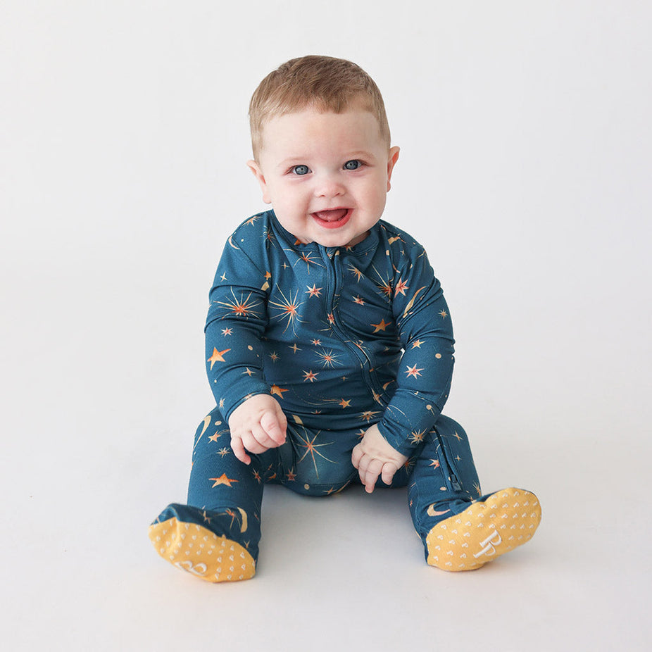 Celestial Stars Footie Zippered One Piece