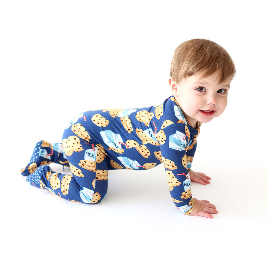 Milk and Cookies Footie Zippered One Piece