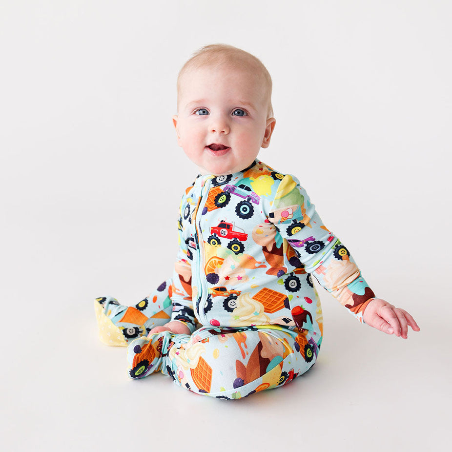 Monster Trucks Footie Zippered One Piece