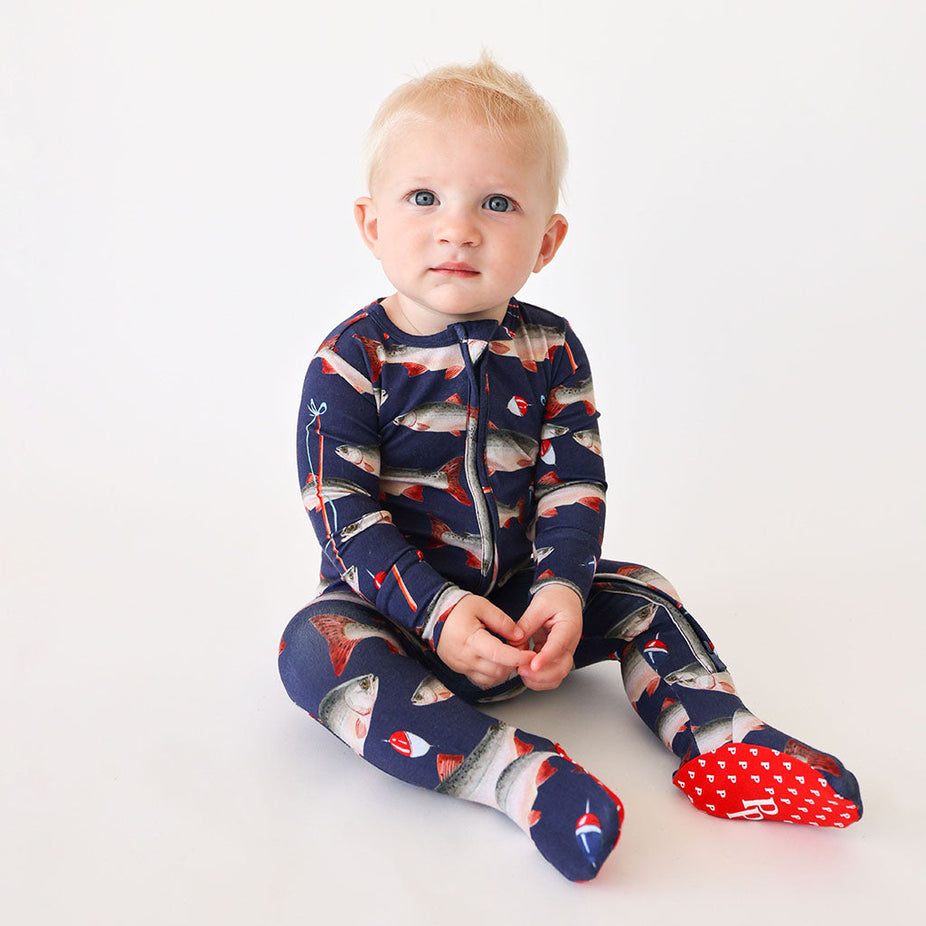 Posh Fishing Footie Zippered One Piece