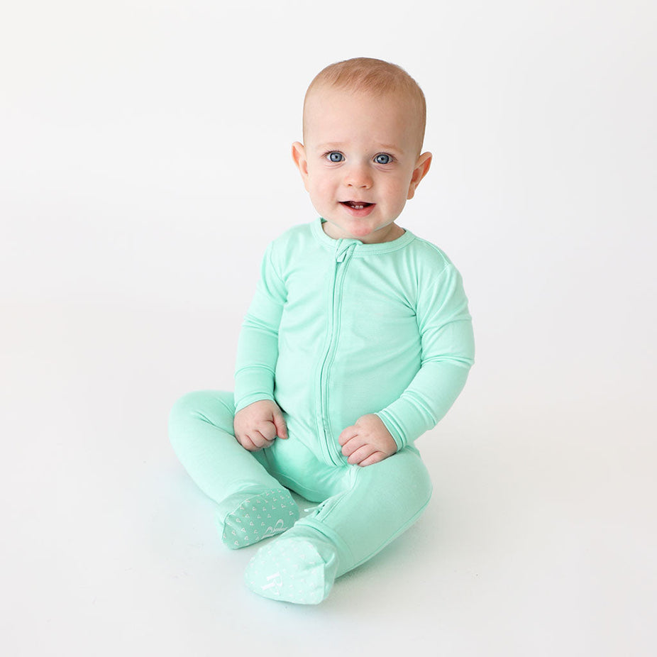 Sea Glass Footie Zippered One Piece